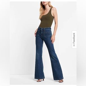 NWOT Mid Rise 70s Flare Dark Wash Jeans